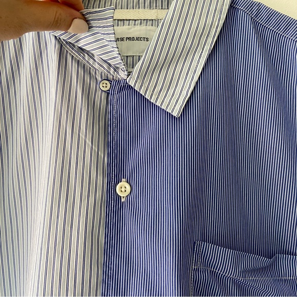 Norse Projects Carsten Poplin Shirt Stripe Multi Size Blue Large - Picture 3 of 10